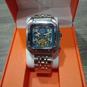 Silver and Blue Men's Watch